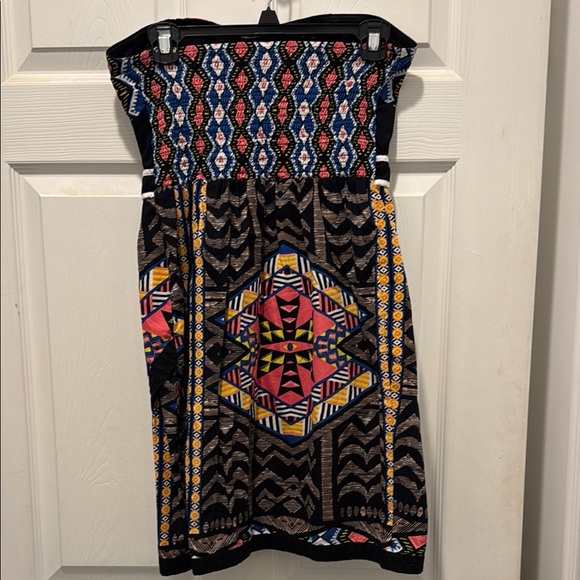 Xhilaration Blue Red Strapless Sheath Dress - Picture 5 of 11